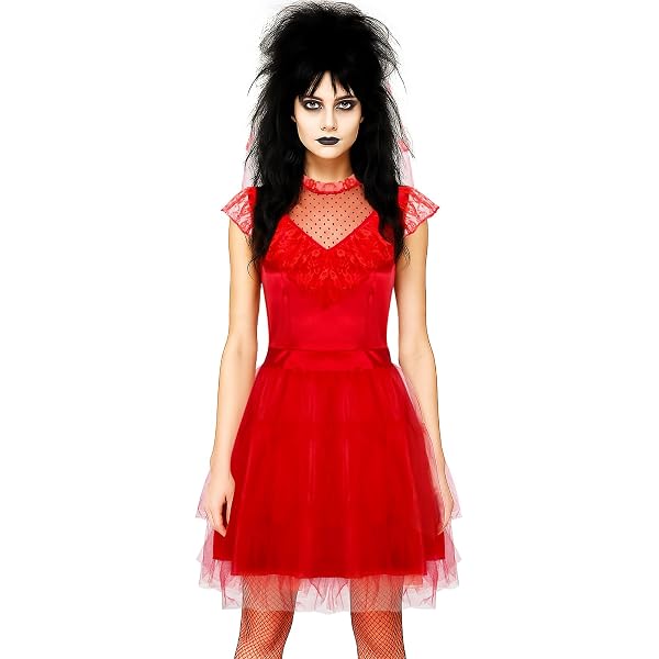 Amazon.com: CosplayDiy Women's Ghost Bride Cosplay Costume Gothic Bride Red  Dress Adult Gothic Wedding Dress XS : Clothing, Shoes & Jewelry