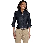 Devon & Jones Ladies' Perfect Fit™ 3/4-Sleeve Stretch Poplin Blouse S NAVY