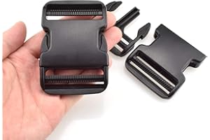 HAO PRO SGH Pro Extra Thick Military Grade Dual Adjustable Quick Side Release Buckles 2' Wide 4 Pack Clips Snaps No Sewing Heavy Duty Plastic Replacement for Nylon Strap Webbing Boat Cover Backpack Fanny Pack