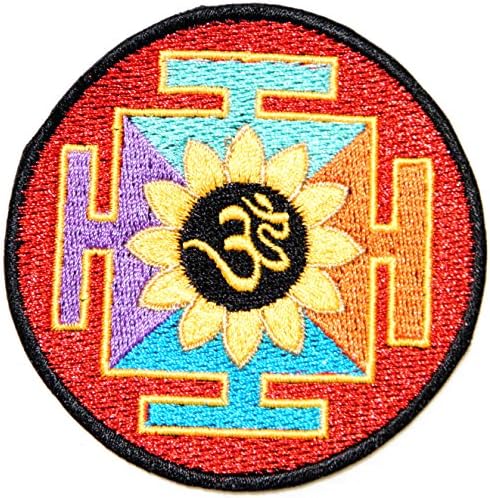 Aum Om Ohm Hindu Yoga Indian Lucky Logo Sign Hippie Retro Biker Jacket T-shirt Vest Patch Sew Iron on Embroidered Badge Custom