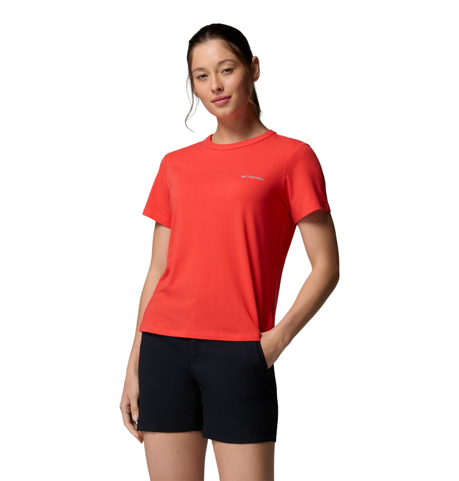 Columbia Women’s Sun Trek Short Sleeve II, Poppy Red, Medium