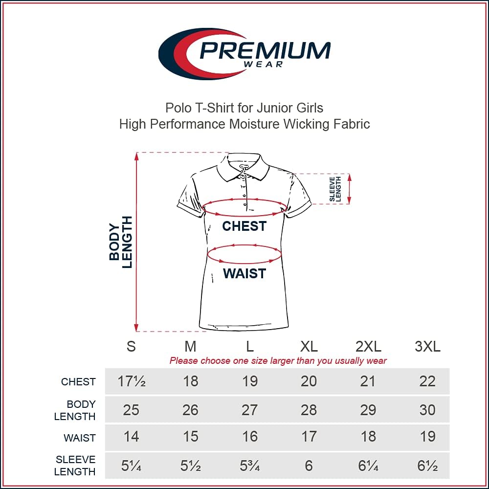 Premium Polo T-Shirt for Junior Girls – High-Performance Moisture Wicking Fabric: Clothing