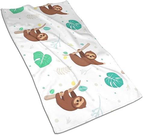 Toallitas de mano, accesorios de baño, hojas tropicales y perezosos 27