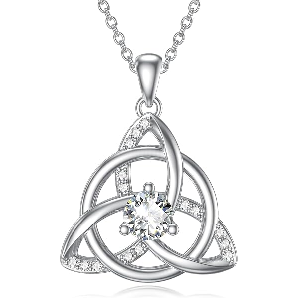 14K White Gold & Yellow Gold Irish Claddagh Trinity Knot Pendant - 1.5 Grams, No Chain Included - View #6
