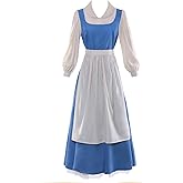 Visbion Beauty Belle Costume Maid Blue Dress Womens Princess Halloween Cosplay