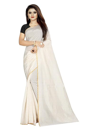 Women's Kerala Cotton Silk Checks Saree