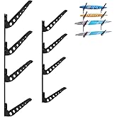 VEVOR Surfboard Wall Mount, 4 Tiers Horizontal Surfboard Rack for Storage and Display, Adjustable Height Metal Board Stand Organizer, Surf Board Holder for Snowboards, Kiteboards, Shortboard, Skis