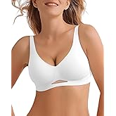 LIIJOO Push Up Bra for Women Seamless Wireless Comfort Support, Full Coverage Everyday T-Shirt Bra Plus Size Minimizer