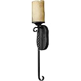 Hinkley Casa 4300OL One Light Large Wall Sconce, Rustic Style, Antique Scavo Glass Cylindrical Shade, Olde Black