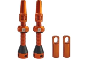 BWSHLF Tubeless Presta Valve Stem 40/44/55/60/65/80/100 mm, Super Light Alloy Presta Valve Stem Kit with Valve Core Remover Tool and Valve Stem Caps - Multiple Color and Size Options(Pair)