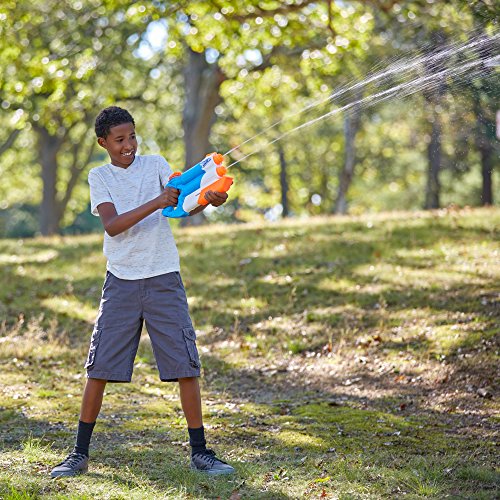 Super Soaker Twin Tide Wasserpistole doppelter Spritzpower Pump-Funktion großer 1,4L Wassertank einfaches Auffüllen – Bild 7