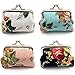 Elesa Miracle 4pc Women Girl Canvas Floral Coin Purse Clutch Pouch Wallet Value Set