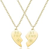 Botrinal Best Friends Heart Necklace Set Stainless Steel Friendship Necklaces Birthday Graduation Jewelry Gift