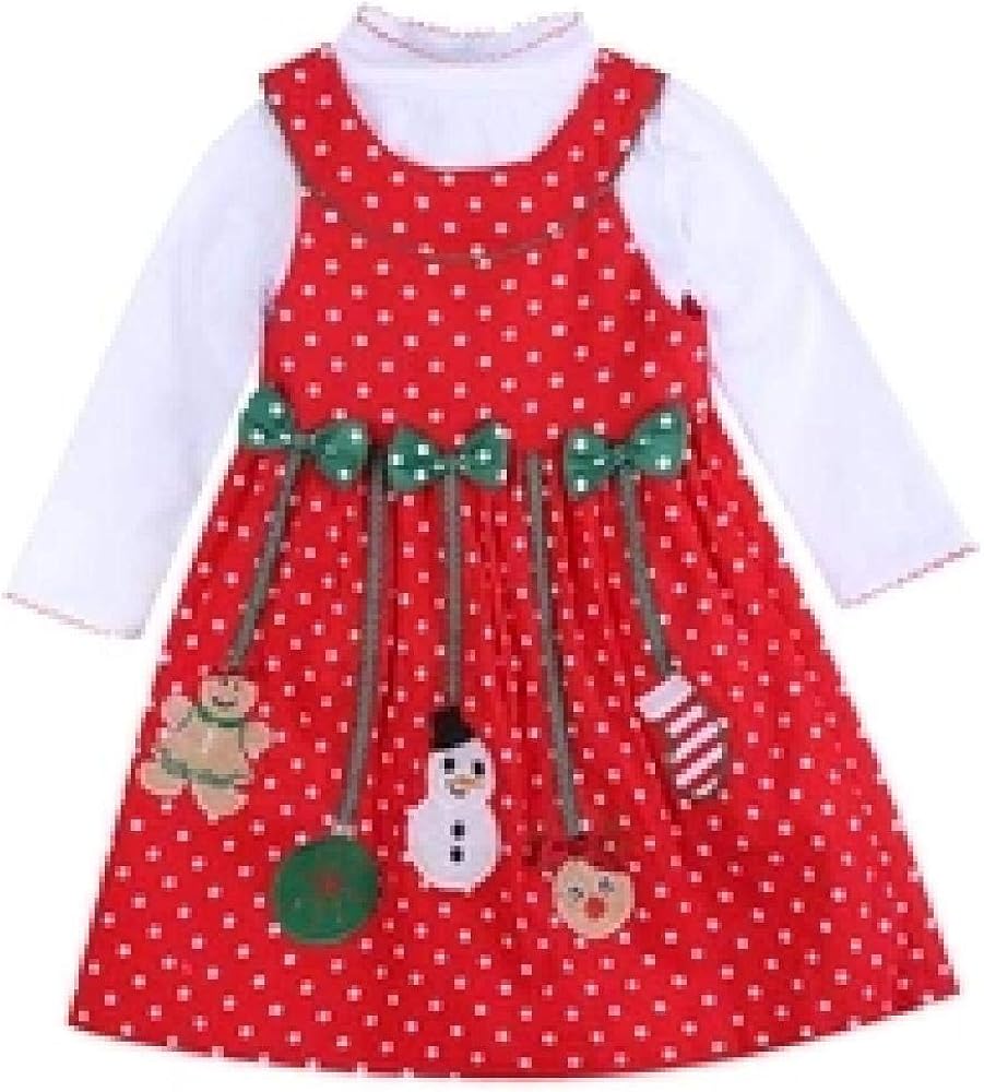 Chicco Mädchen Weihnachtskleid - Warmes Baumwollkleid Mit Langarm