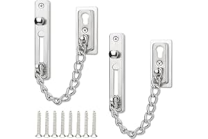 2 Pack Safety Chain Door Door Chain with Spring Anti Theft snap Stainless Steel Theft Door Chain with 8 Screws Security Door 
