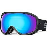 SPOSUNE Ski Goggles Over Glasses with Dual lens, Anti-fog Anti-UV Snow Goggle for Men Women Youth Skiing Snowmobile
