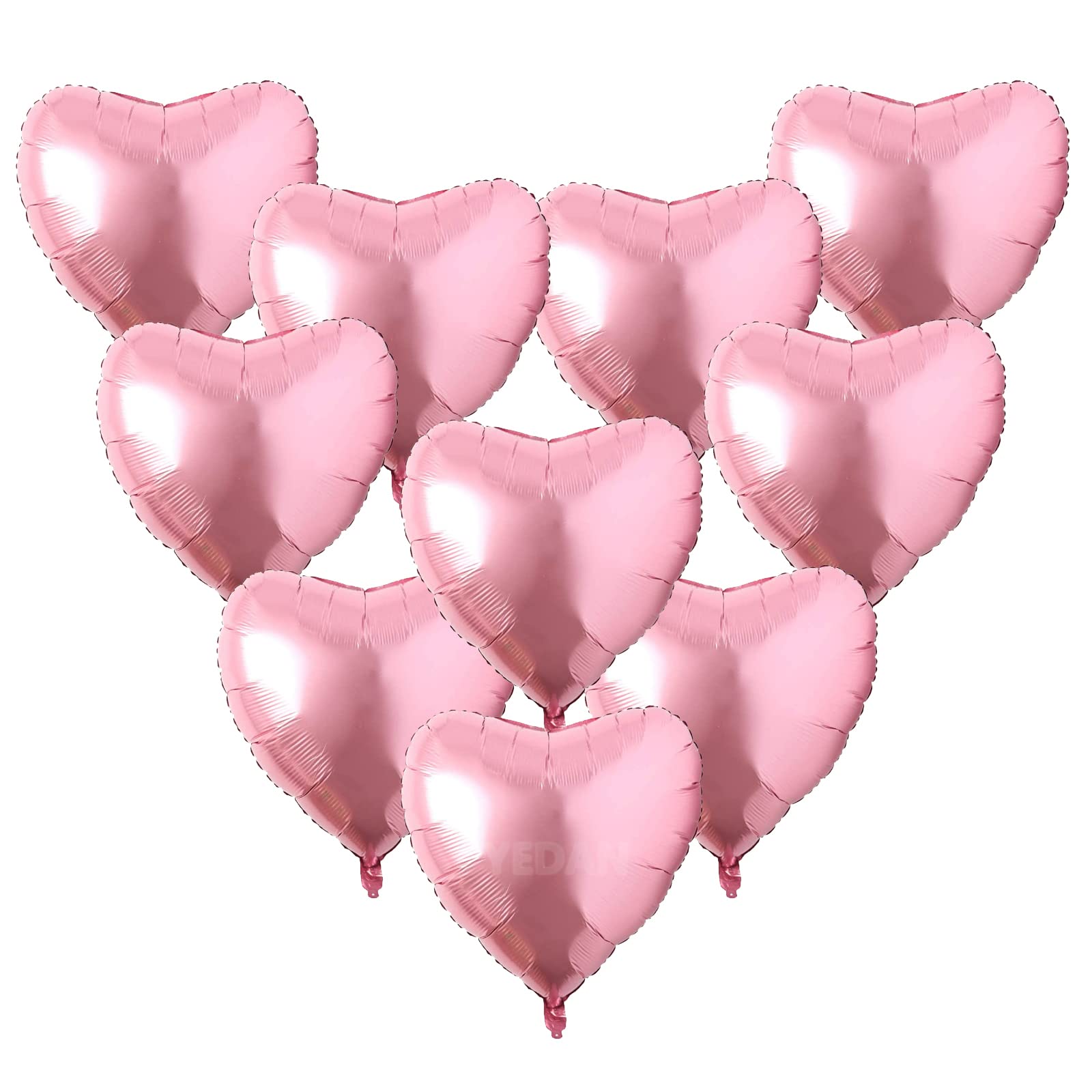 Photo 1 of [10 Pack] Heart Shape Foil Balloons, 18" Mylar Balloons Aluminum Foil Decorations for Birthday Party/Wedding/Engagement Party/Celebration/Holiday/Show/Party Activities (Pink)