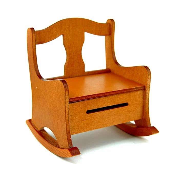 Wooden Music Box Rocking Chair Castle in The