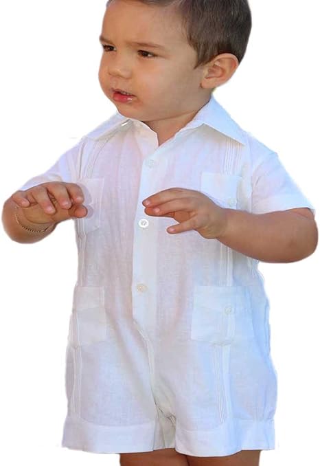 baby guayabera romper