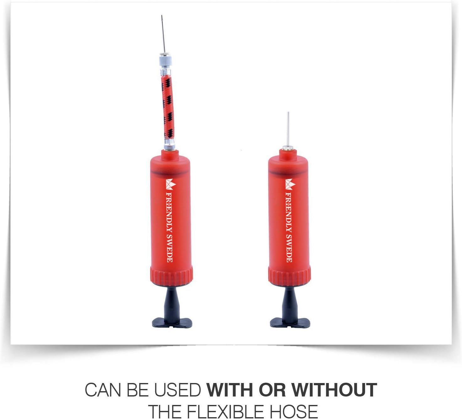 The Friendly Swede Sports Ball Pump (3 Pack), Needles and Nozzles Included (Blue + Green + Red) : Sports & Outdoors