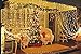 DLPIN 304 LED Christmas Lights Linkable Window Curtain String Lights UL Safe Fuse Saving Settings for Wedding Home Party Decorations - 9.8FT Warm White
