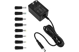 12V 2A AC Power Supply with 8 Tips, Universal 12 Volts 2000mA AC/DC Switching Adapter Charger Replacement for LED Strip Light