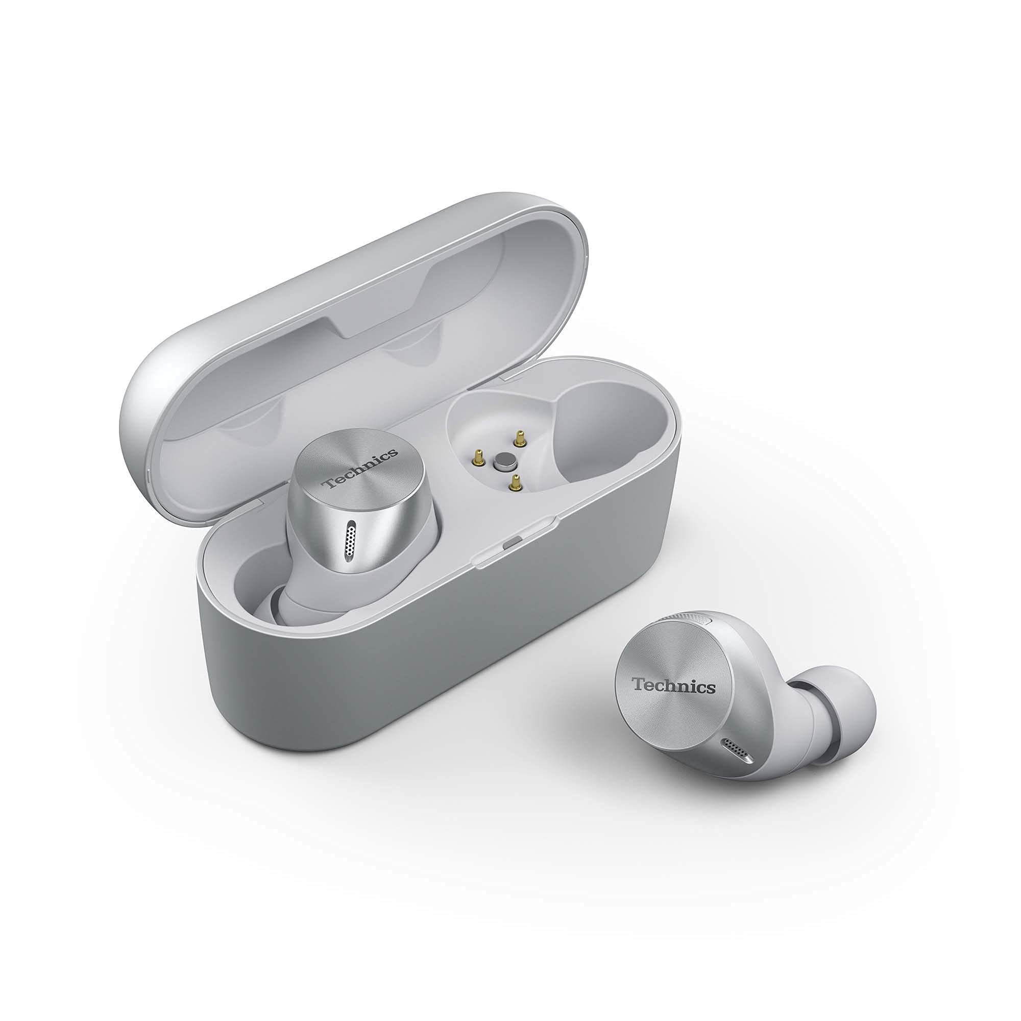 Technics EAH-AZ60E-S Wireless Earbuds with Noise Cancelling, Multipoint Bluetooth, Comfortable In-Ear headset, headset with Built-in Microphone, Customisable Fit, Up to 7 Hours Playtime, Silver