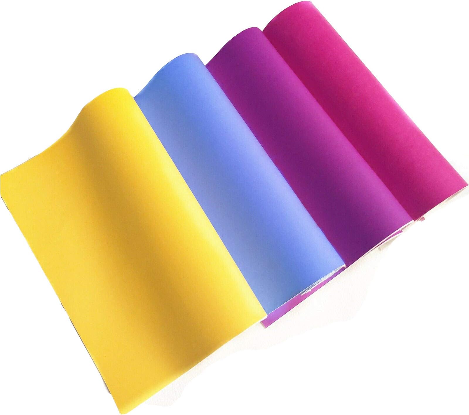 ZAIONE 4 Pcs A4 Size 8"x 12" (21cm x 30cm) UV Light Reactive Leather Colour Changing Faux Leather Fabric Bag Shoe Bows DIY Craft Sewing Material Sheets (4 Mixed Colors)