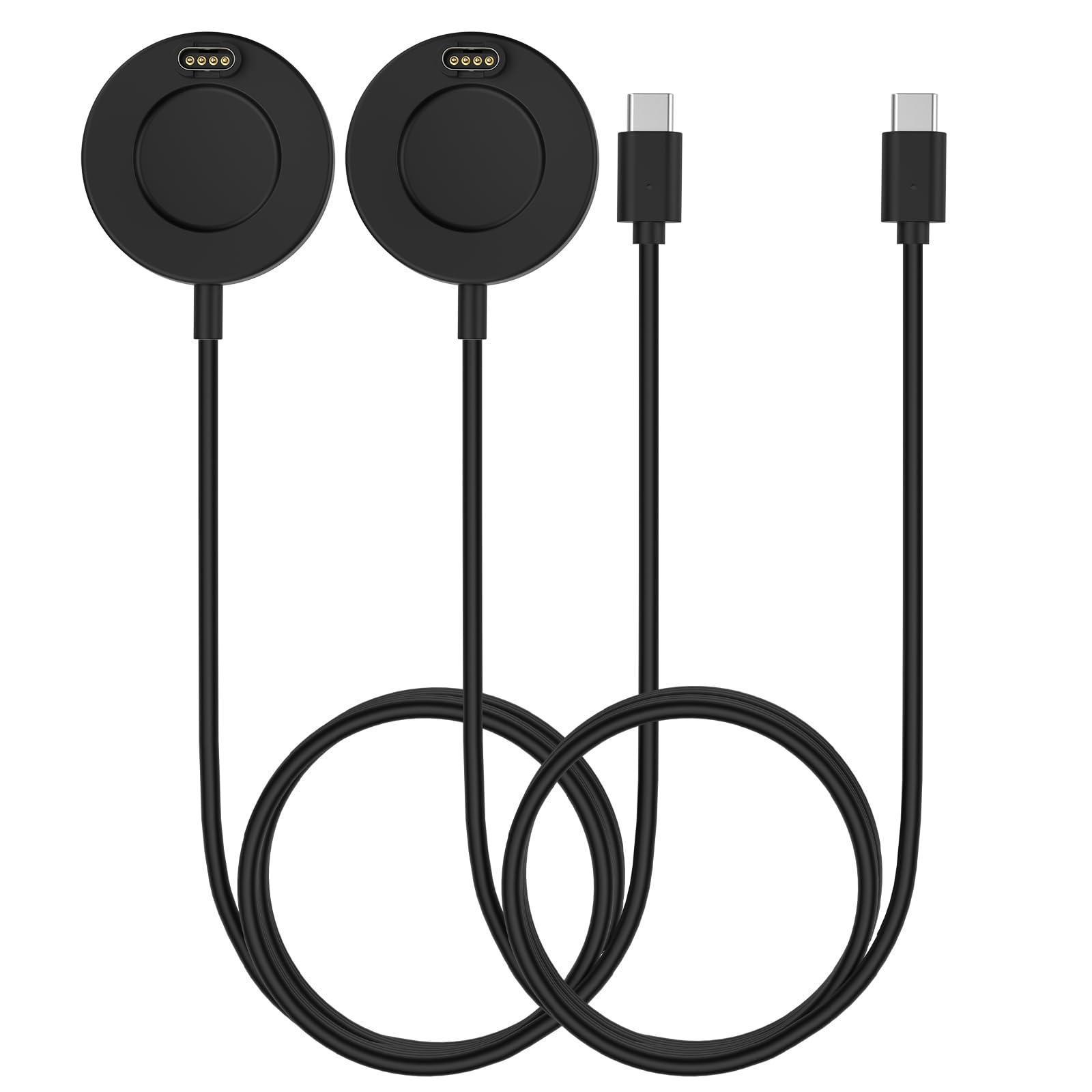 MoKo 2Pack Watch Charger Compatible with Garmin Fenix 8/7/7 Pro/7S/7S Pro/7X/6/5/Vivoactive 5/6/Forerunner 265/965/970/570/Instinct/Venu 4/3, Charging Dock with 3.3 ft/1 m USB-C Charging Cable, Black