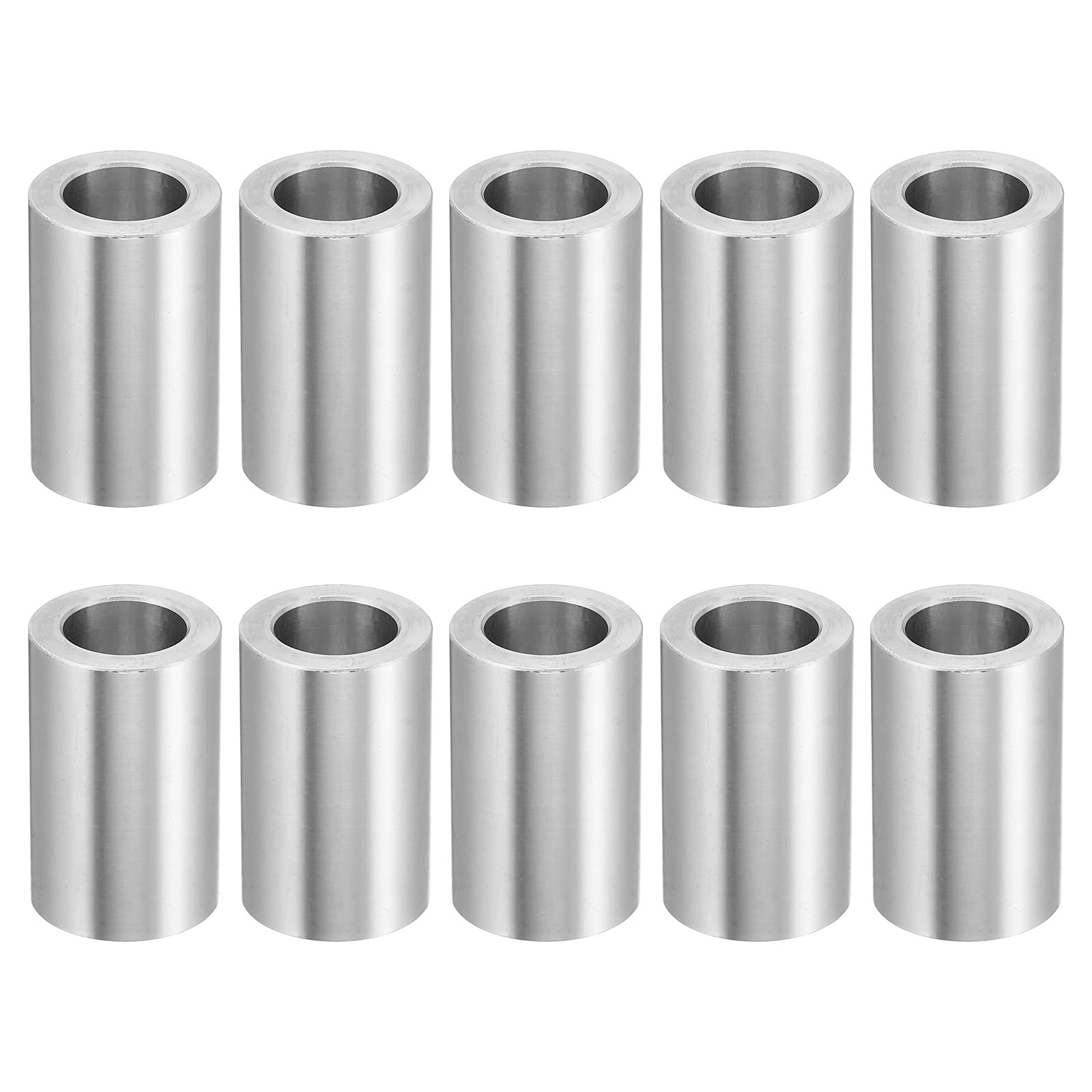 PATIKIL M12 Aluminum Spacers, 10 Pcs Metal Spacer Aluminum 12.7mm ID x 20mm OD x 31.8mm L Aluminum Spacer Screw Standoff Round for 1/2" or M12 Screw Bolts