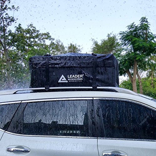 Leader Accessories Car Roof Bag Waterproof Rooftop Carrier Cargo Bag 15 Cubic Feet With Anti-slip Mat Valentine's Day Gift