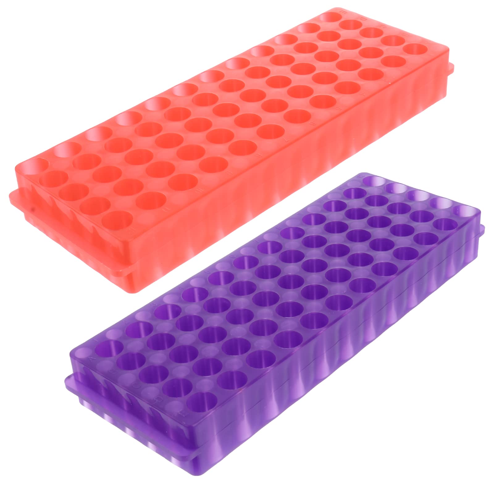 VILLCASE 2PCS Tube Rack, 0.5ml 1.5ml Plastic Test Tube Rack 60 Hole Tube Holder Microcentrifuge Tube Rack for Laboratory Classroom School