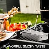 BenkerEsti Smoker Box for BBQ Grill Wood Chips Hinged Lid Charcoal & Gas view 5