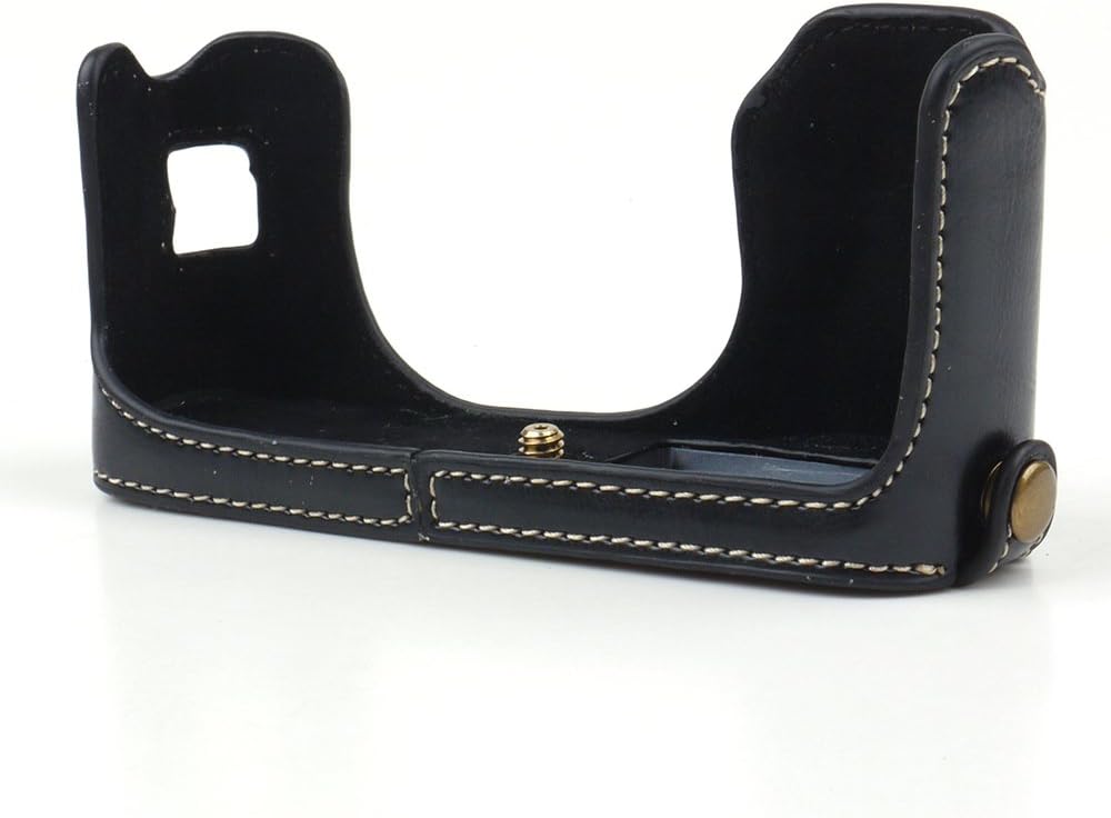 Pixco Black Leather Half Camera Case Bag Cover Protector for FUJIFILM X100T X100S X100(Black)