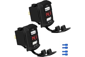 DaierTek USB Rocker Switch Red Led Digital Voltmeter Dual USB Car Charger Adapter Socket Waterproof for Rocker Marine Switch 