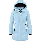Skieer Women's Winter Coat Warm Padded Long Puffer Jacket Waterproof Hooded Snow Coat