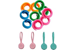 Dielianyi 14 Pcs Fabric Huggers Cross Stitch Silicone Thread Spool Holders Embroidery Sewing Cotton Reel Tidy Clips Embroidery Clips with Magnetic Fabric Clips