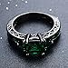 JunXin Size6/7/8/9/10 Princess Cut Emerald Green Gemstone Ring 10KT Black Gold Plated(8)