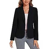 LADI TREND Women's Button Front Blazer Jackets Long Sleeve Lapel Business Casual Office Work Lightweight Blazers with Pocket