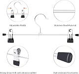 XIAO MO GU Trouser Hangers 20 Pack with Adjustable Metal Clips Silver view 3