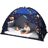 Redants Twin Bed Tent Canopy, Space Indoor Toddler Bed Tent for Kids | Twin Size Bed Tent with light, Blackout Privacy Toddler Bed Canopy, Kids Indoor PlayHouse, Bunk Bed Tent for Boys Girl