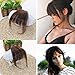 Ugeat Front Fringe Clip in Hair Extensions Dark Brown #2 One Piece Striaght Air Fringe Hair Piece Accessories with Hair Temples
