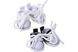 Lyreh 2 Pairs Mini Doll Shoes, Cute Mini Finger Canvas Shoes Premium Canvas Sneakers Funny Doll Clothes Accessories for Displ