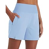 baleaf Women's 5" Swim Shorts High Waisted Quick Dry Swimming Bottom Boxer Liner Board Beach Shorts with Zipper Pockets