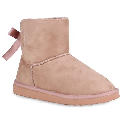 Stiefelparadies Damen Kinder Stiefeletten Schlupfstiefel Übergrößen Warm Gefüttert Flandell