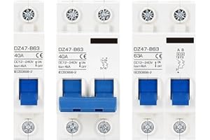 DZ47B Miniature Circuit Breaker DC 12V 24V 36V 48V MCB Battery 6A-150A Air Switch Din Rail Mount(1 Pole,150A)