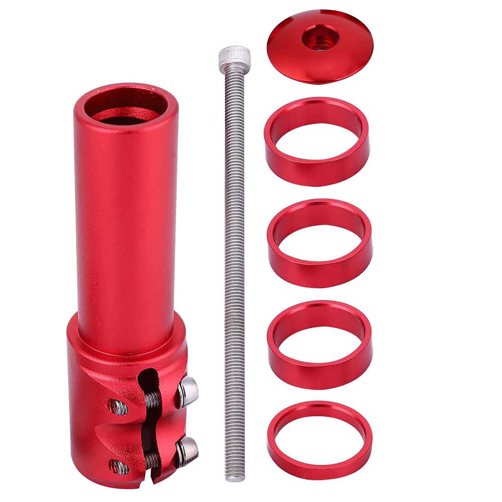 BSTCAR Bike Stem Extender Aluminum Alloy Mountain Bike Bicycle Stem Extender Handlebar Stem Riser (Red)