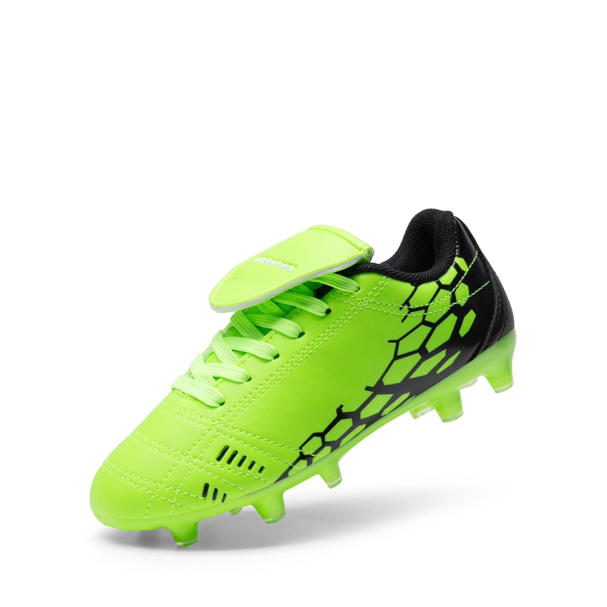 Photo 1 of DREAM PAIRS Boys Girls Soccer Football Cleats Shoes for Little/Big Kid,Size 1 Little Kid,Neon/Green/Black,SUPERFLIGHT-3K