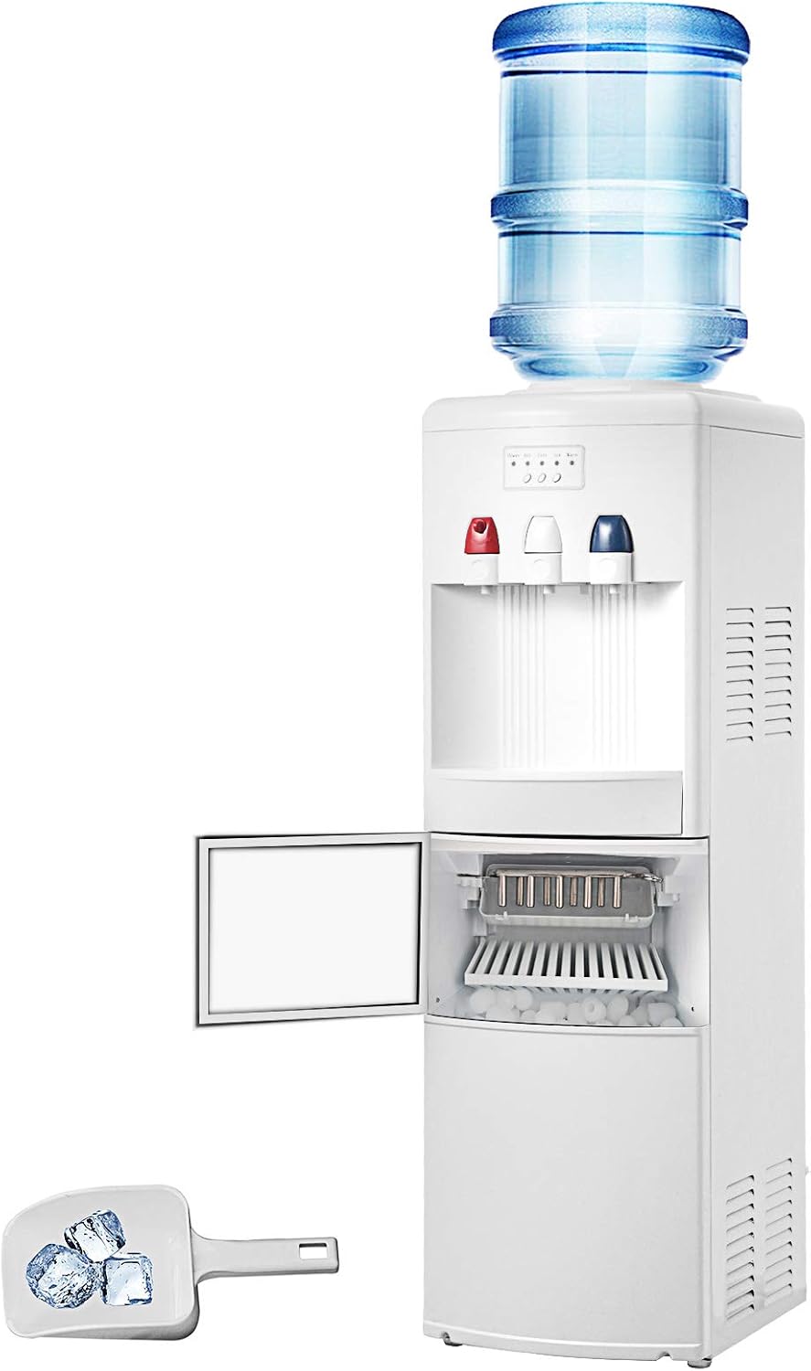 Vevor 2 In 1 Water Dispenser W Built In Ice Maker Machine Hot And Cold Top 3 5 Gallon Bottle Electric Hot Cold Water Cooler Dispenser White Kitchen Bathroom Fixtures Tools Home Improvement