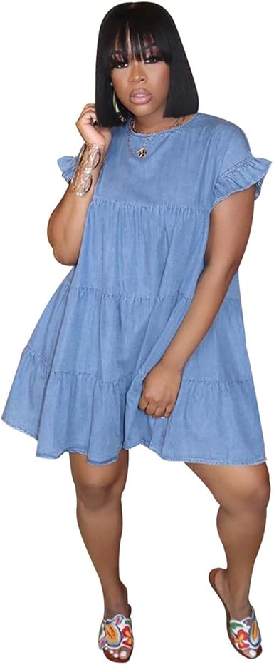 denim flowy dress